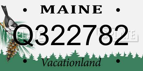 Q322782 Maine License Plate