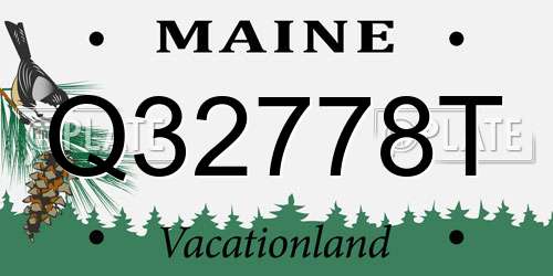 Q32778T Maine License Plate