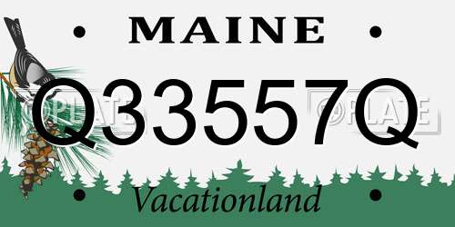 Q33557Q Maine License Plate