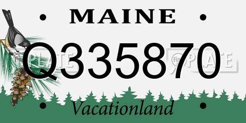 Q335870 Maine License Plate