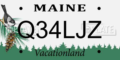 Q34LJZ Maine License Plate