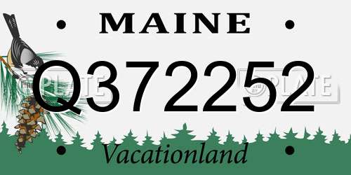 Q372252 Maine License Plate