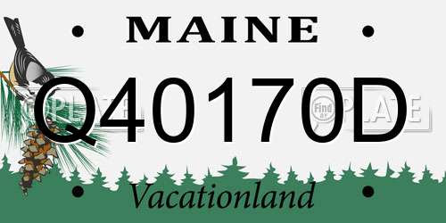 Q40170D Maine License Plate