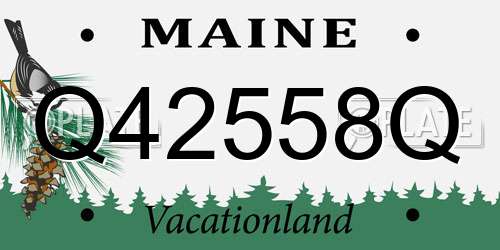 Q42558Q Maine License Plate