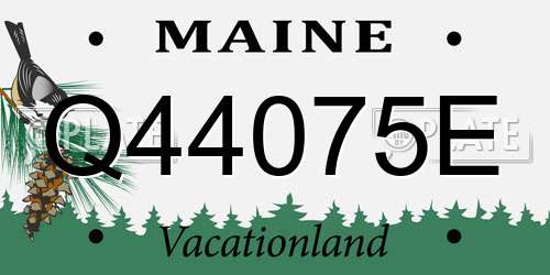 Q44075E Maine License Plate