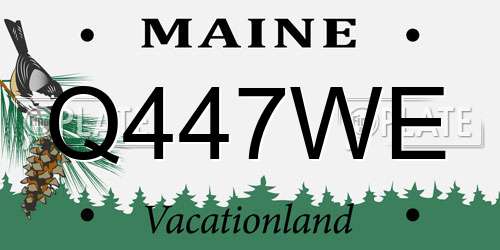 Q447WE Maine License Plate