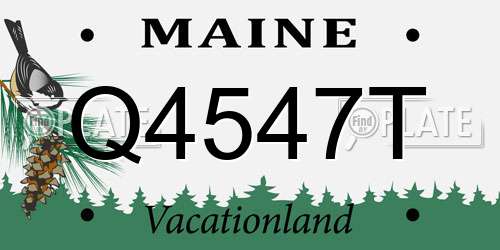 Q4547T Maine License Plate