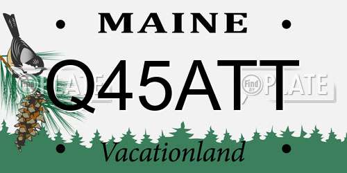 Q45ATT Maine License Plate