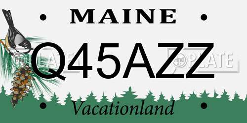 Q45AZZ Maine License Plate