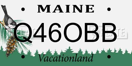 Q46OBB Maine License Plate