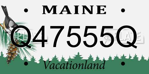 Q47555Q Maine License Plate
