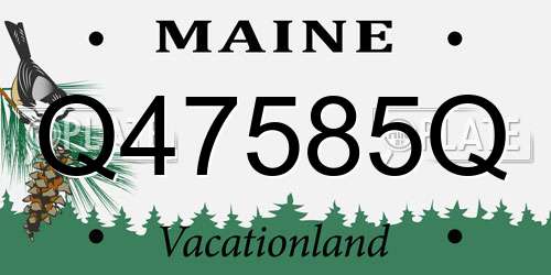 Q47585Q Maine License Plate