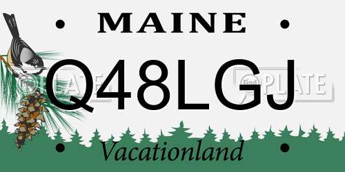 Q48LGJ Maine License Plate