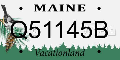Q51145B Maine License Plate