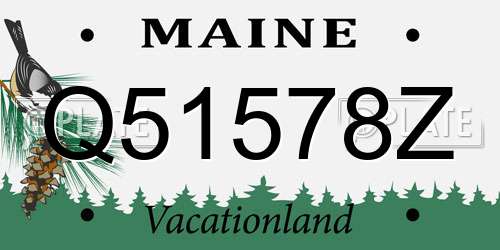 Q51578Z Maine License Plate