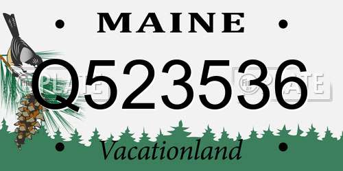 Q523536 Maine License Plate