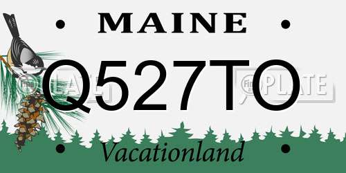 Q527TO Maine License Plate