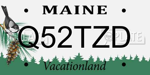 Q52TZD Maine License Plate