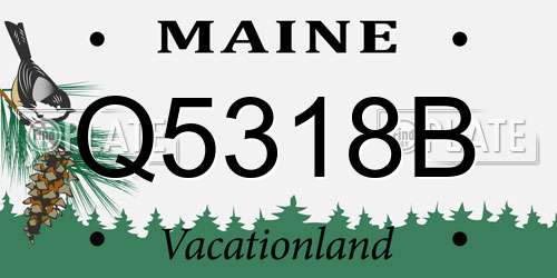 Q5318B Maine License Plate