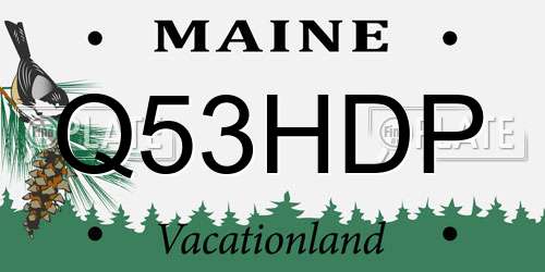 Q53HDP Maine License Plate