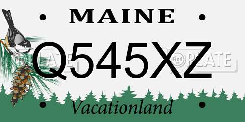 Q545XZ Maine License Plate