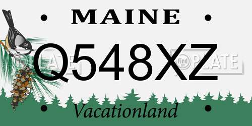 Q548XZ Maine License Plate