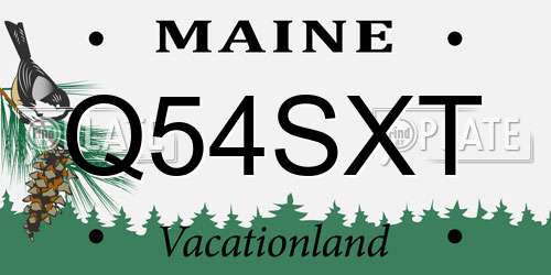 Q54SXT Maine License Plate