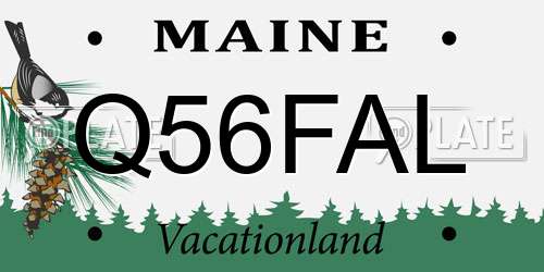 Q56FAL Maine License Plate