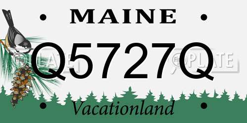 Q5727Q Maine License Plate