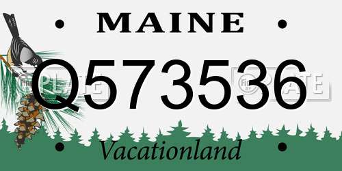 Q573536 Maine License Plate