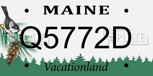 Q5772D Maine License Plate