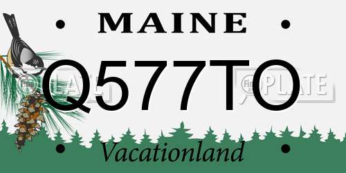 Q577TO Maine License Plate