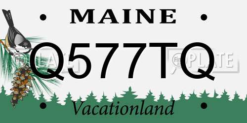 Q577TQ Maine License Plate