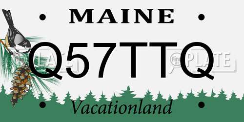 Q57TTQ Maine License Plate