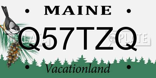 Q57TZQ Maine License Plate