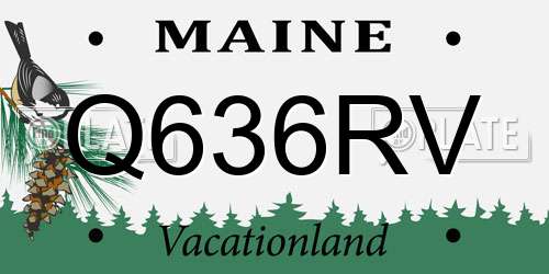 Q636RV Maine License Plate