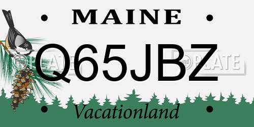 Q65JBZ Maine License Plate