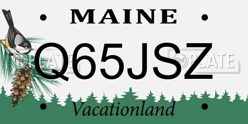 Q65JSZ Maine License Plate