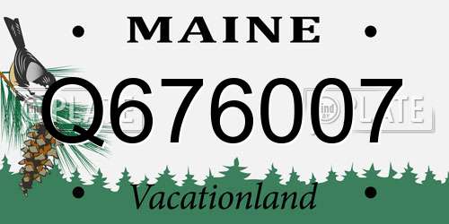 Q676007 Maine License Plate