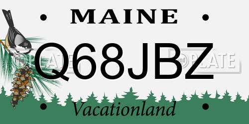 Q68JBZ Maine License Plate