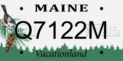 Q7122M Maine License Plate