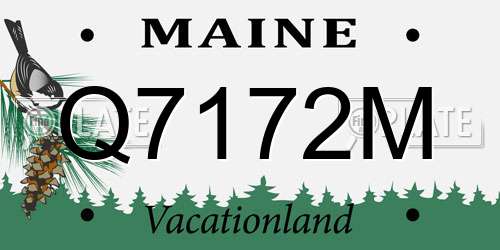 Q7172M Maine License Plate