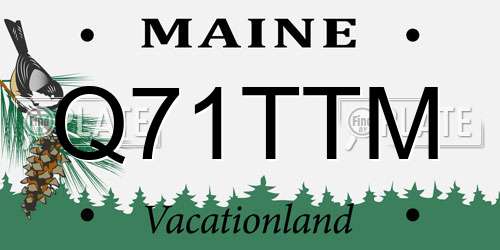 Q71TTM Maine License Plate