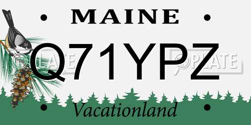 Q71YPZ Maine License Plate