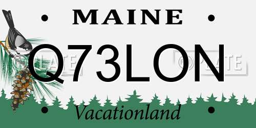 Q73LON Maine License Plate