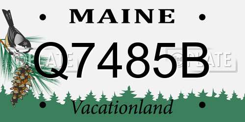 Q7485B Maine License Plate