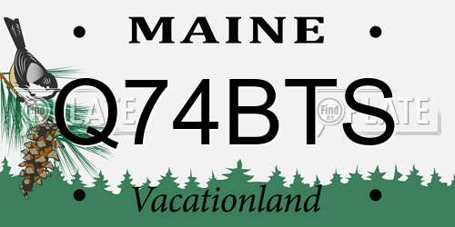 Q74BTS Maine License Plate