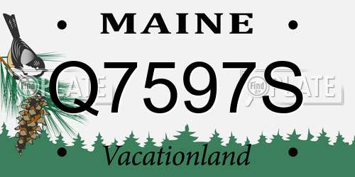 Q7597S Maine License Plate