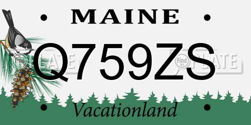 Q759ZS Maine License Plate