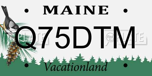 Q75DTM Maine License Plate
